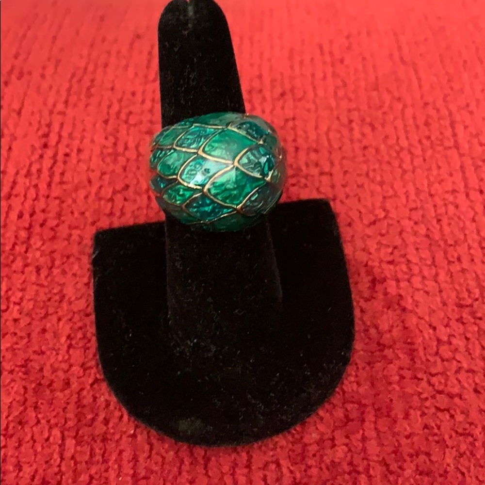 Peacock inspired pave ring
